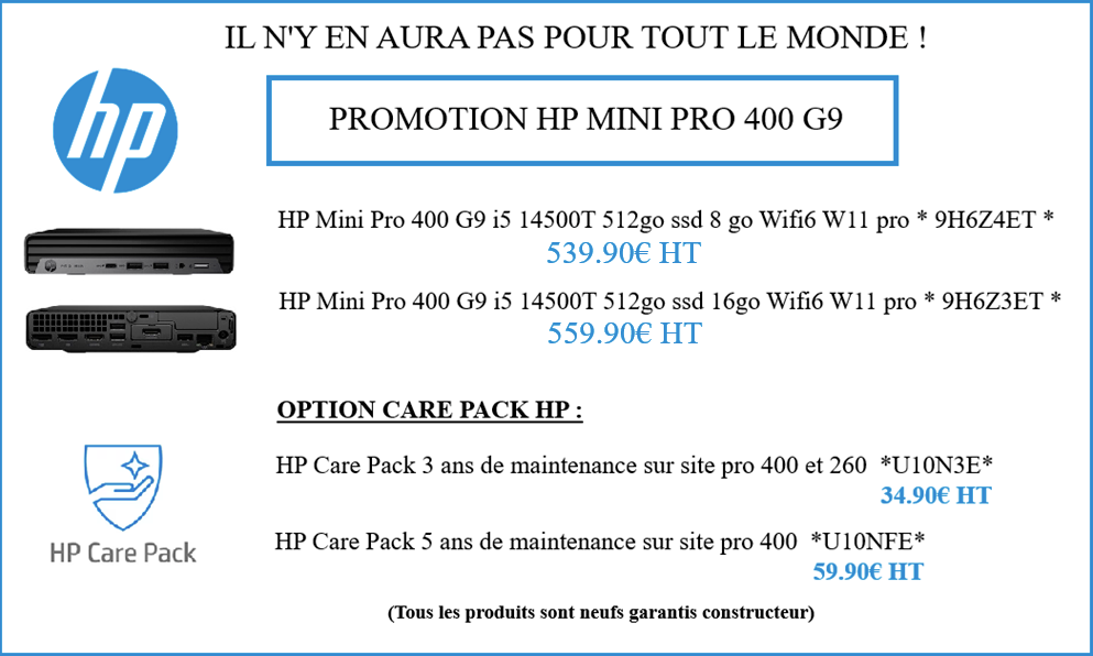 PROMOTION HP MINI PRO 400 G9