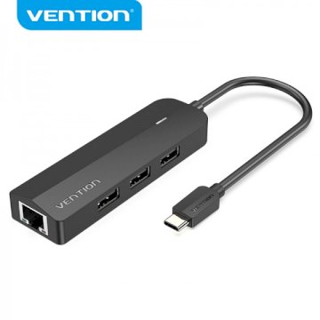 Convertisseur USB-C 3.1 vers Rj45 Ethernet + x3 USB *Vention TGOBB*