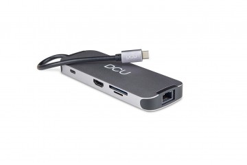 Station USB C : 3xUSB 3.0 + RJ45 + Carte SD + HDMI + PD + Jack 3.5 *DCU 391166*