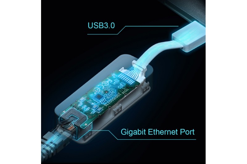 Adaptateur USB 3.0 Ethernet 1 port USB 3.0 + 1 port RJ45 Ethernet * UE300 *