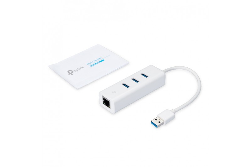 TP-LINK 3-Port USB 3.0 Hub GB Ethernet Adapter * UE330 *