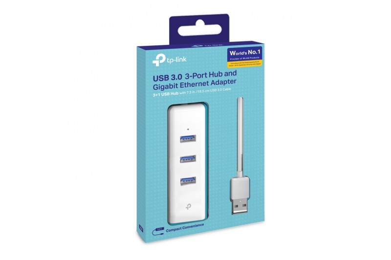 TP-LINK 3-Port USB 3.0 Hub GB Ethernet Adapter * UE330 *