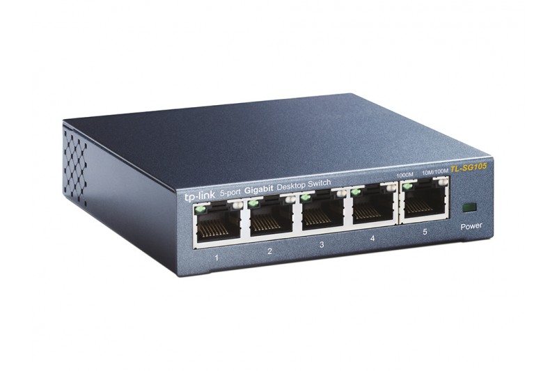 TP-LINK TL-SG105 - 5-port Metal Gigabit Switch 10/100/1000M RJ45 ports TP-LINK TL-SG105 - 5-port Metal Gigabit Switch 10/100/1000M RJ45 ports