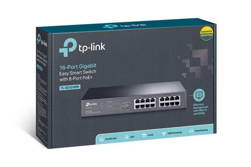 TP-LINK TL-SG1016PE  16-port dont 8 POE+ 10/100/1000M RJ45 ports