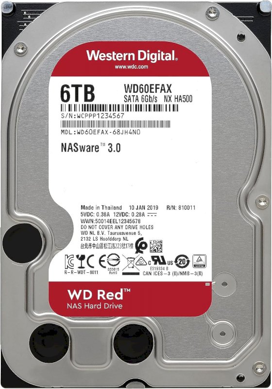 DD Interne 3,5  red 6To SATA3 - 64Mo *Western Digital  WD60EFAX*