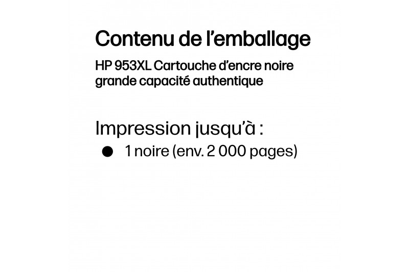 Cartouche jet d'encre HP 953XL Original - Noir
