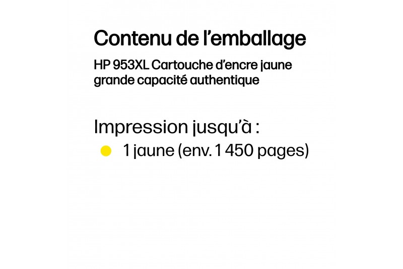 Cartouche jet d'encre HP 953XL Original - Jaune