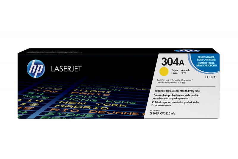 HP 304A - jaune - originale - LaserJet - cartouche de toner (CC532A) HP 304A - jaune - originale - LaserJet - cartouche de toner (CC532A)