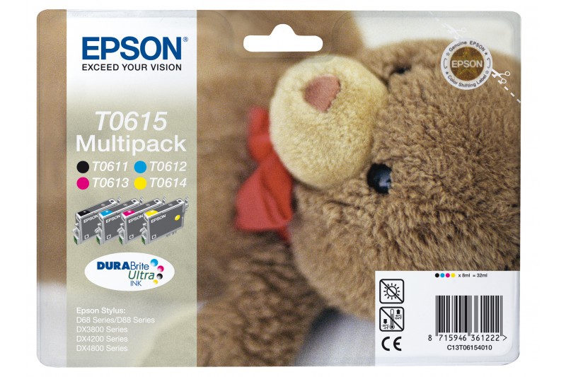 Epson Multipack T0615 - Cartouche d'impression - 1 x noir, jaune, cyan, magenta