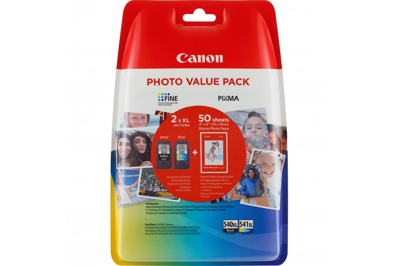 Cartouche jet d'encre Canon PG-540XL/CL-541XL Original - Noir, Couleur - Jet d'e Cartouche jet d'encre Canon PG-540XL/CL-541XL Original - Noir, Couleur - Jet d'e