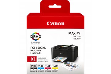 Canon PGI-1500XL C/M/Y/BK Multipack - à rendement élevé - noir,jaune,cyan,magent