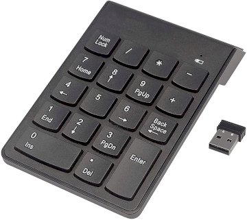 PAVE NUMERIQUE NOIR USB 18 TOUCHES sans fil