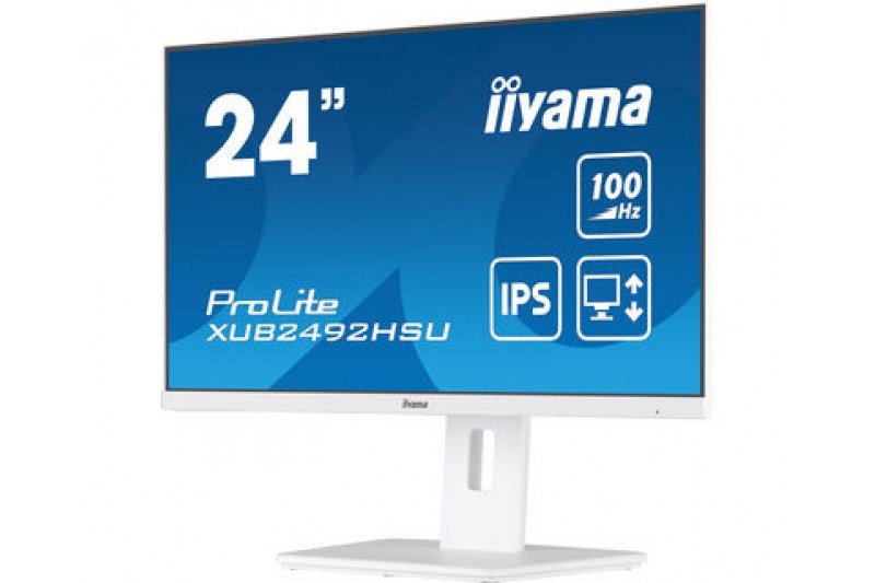 Moniteur iiyama ProLite  XUB2492HSU-W6 Hdmi  DP  23.8 Blanc 4ms Full HD Multm