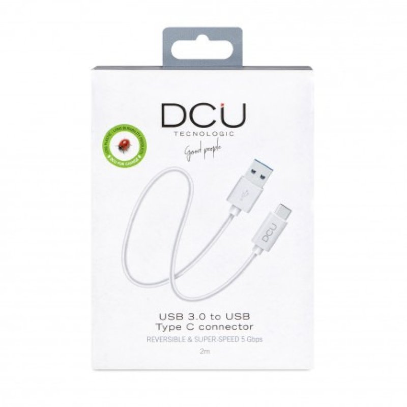Cable USB-C -  USB 3.0  Blanc boite  cable 2M * DCU 30402065 *