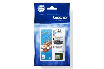 Brother LC421 - pack de 4 - noir,jaune,cyan,magenta - original - cartouche d'enc