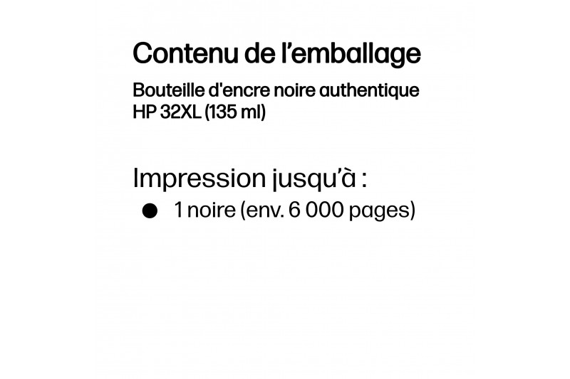 HP 32XL - haute capacité - noir - original - recharge d'encre *1VV24AE* HP 32XL - haute capacité - noir - original - recharge d'encre *1VV24AE*