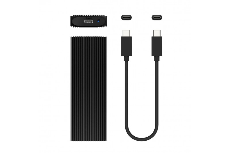 Boîtier SSD M.2 NVMe 10Gbps USB C 3.1 Gen2, boîtier externe noir * ASM2-022B *
