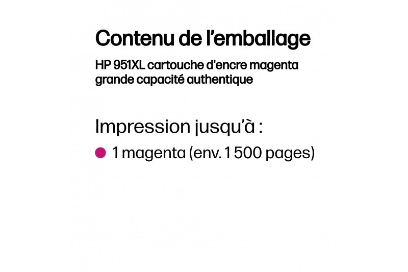 HP 951XL - à rendement élevé - magenta - original - cartouche d'encre HP 951XL - à rendement élevé - magenta - original - cartouche d'encre