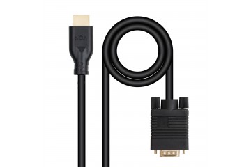 Câble VGA Male (source) vers HDMI Male (sortie) 1.8m *Nanocable 10.15.46.02*