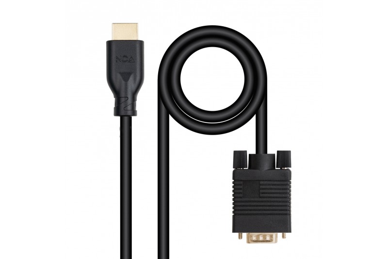 Câble VGA Male (source) vers HDMI Male (sortie) 1.8m *Nanocable 10.15.46.02*