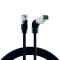 Cordon RJ45 CAT6a S/FTP Coudé Haut / Droit- Noir 1,00m