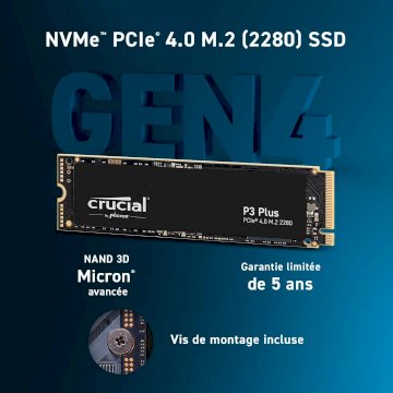 Crucial P3 Plus - M.2 2280 NVMe- 2 To - interne - SSD * CT2000P3PSSD8 *