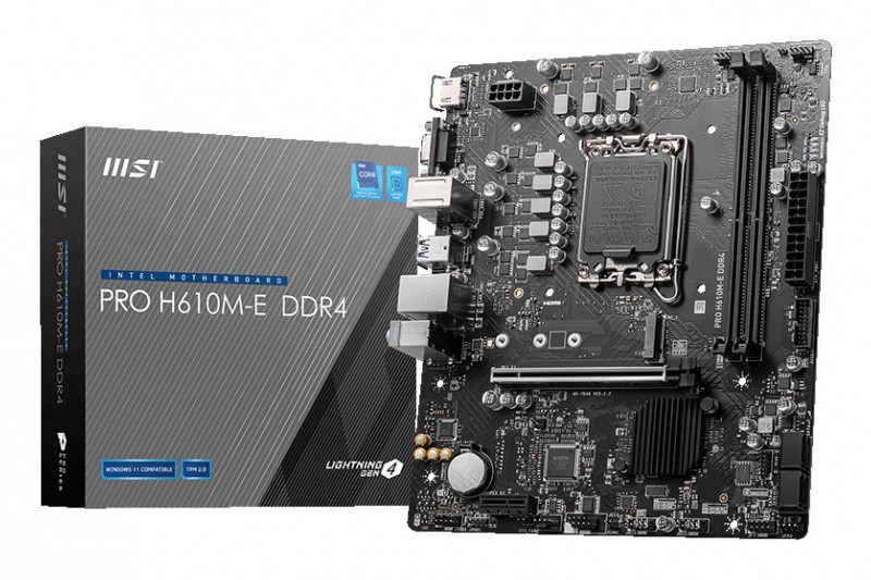 MSI PRO H610M-E DDR4 - CARTE-MÈRE - MICRO ATX - SOCKET LGA1700 - H610 MSI PRO H610M-E DDR4 - CARTE-MÈRE - MICRO ATX - SOCKET LGA1700 - H610