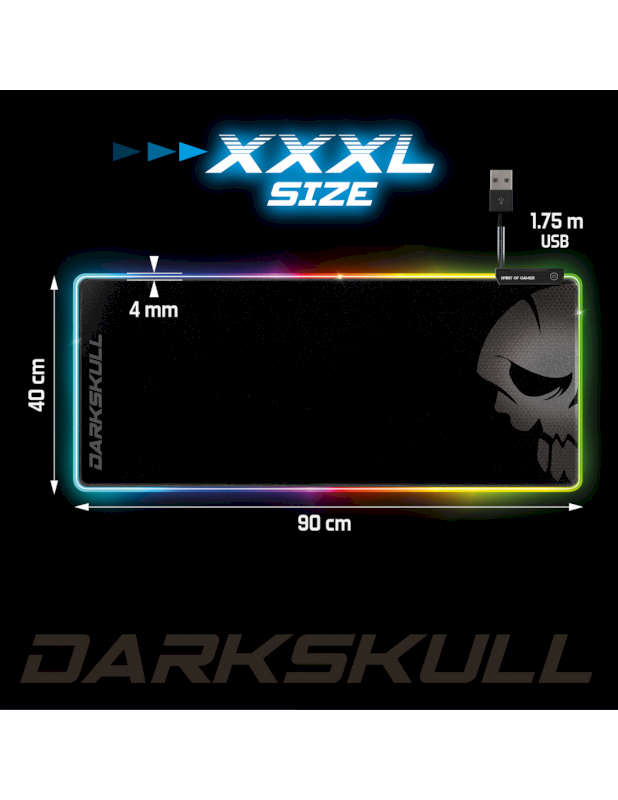 Tapis de Souris Darkskull Hub RGB - XXXL  * SOG-PADHXXRGB *