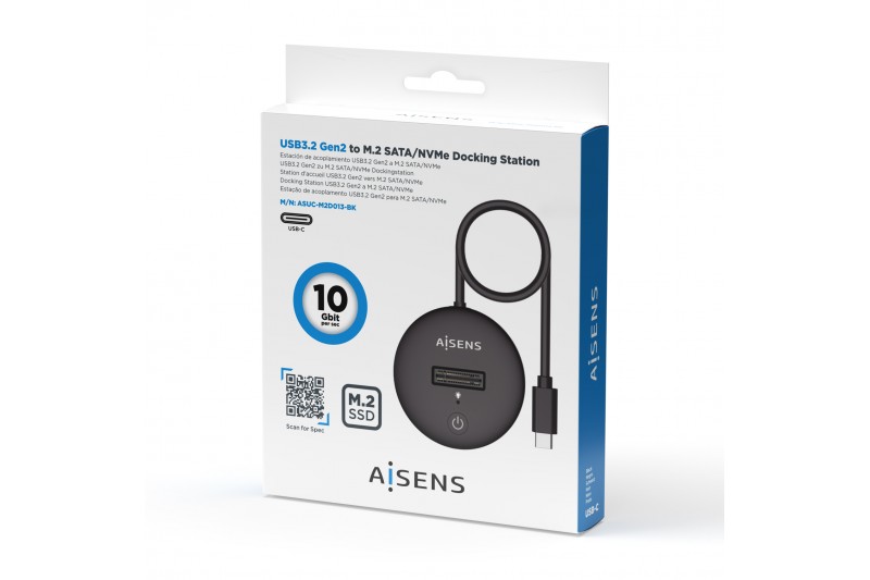 Station d'accueil USB-C Dock M.2 Sata Nvme vers USB 3.1 Gen2 *ASUC-M2D013*