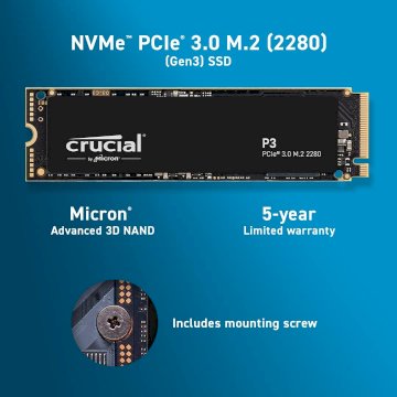 Crucial P3 - M.2 2280 NVMe- 4 To - interne - SSD * CT4000P3SSD8 *