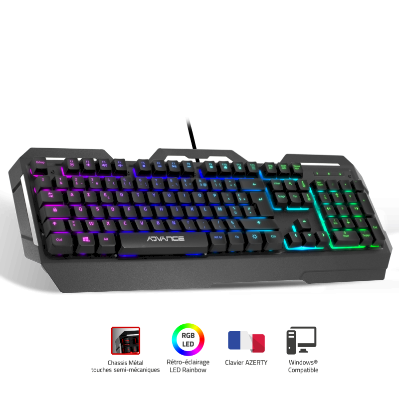 Clavier Gamer RGB GTA 250 Advance  Touches Semi-Mécaniques  * CLA-GTA250 *