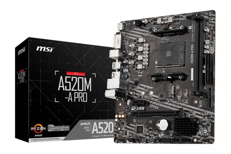 MSI A520M-A PRO - CARTE-MÈRE - MICRO ATX - SOCKET AM4 - AMD A520 MSI A520M-A PRO - CARTE-MÈRE - MICRO ATX - SOCKET AM4 - AMD A520