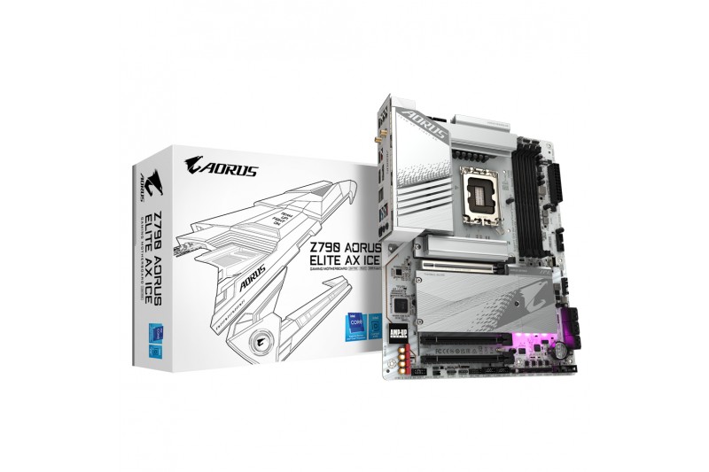 GIGABYTE Z790 AORUS ELITE AX ICE LGA1700 M.2 Z790 DDR5 proc serie12/13/14 Blanc GIGABYTE Z790 AORUS ELITE AX ICE LGA1700 M.2 Z790 DDR5 proc serie12/13/14 Blanc