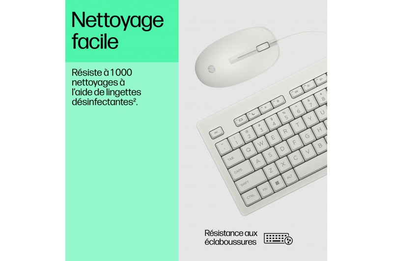 Ensemble clavier/souris filaire Hp 225 * 286J4AA * Ensemble clavier/souris filaire Hp 225 * 286J4AA *