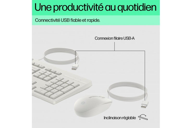 Ensemble clavier/souris filaire Hp 225 * 286J4AA * Ensemble clavier/souris filaire Hp 225 * 286J4AA *