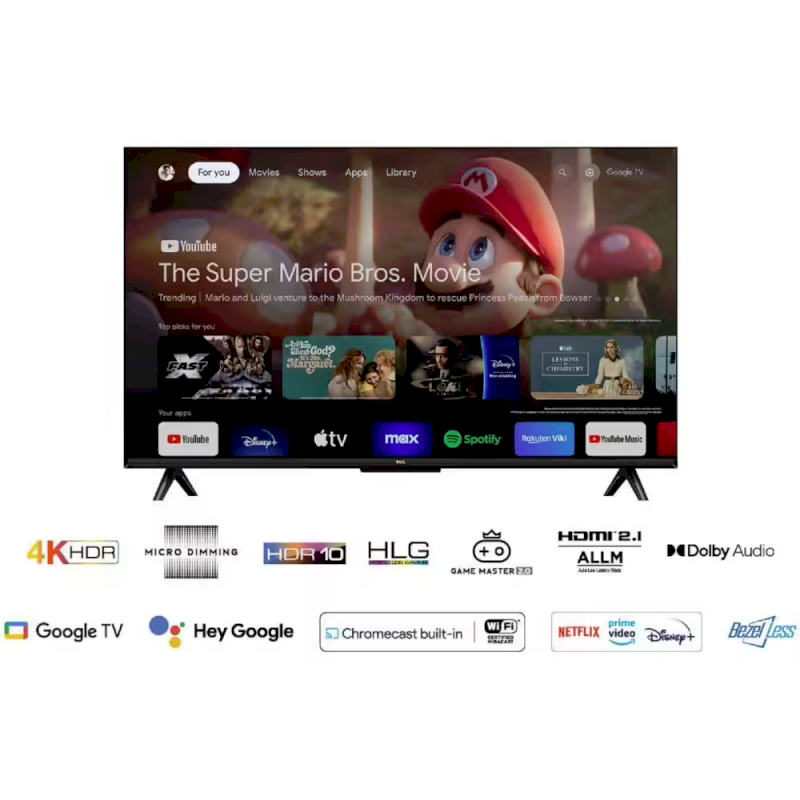 TV LED 50 POUCES 4K Google TV TCL 50P69B