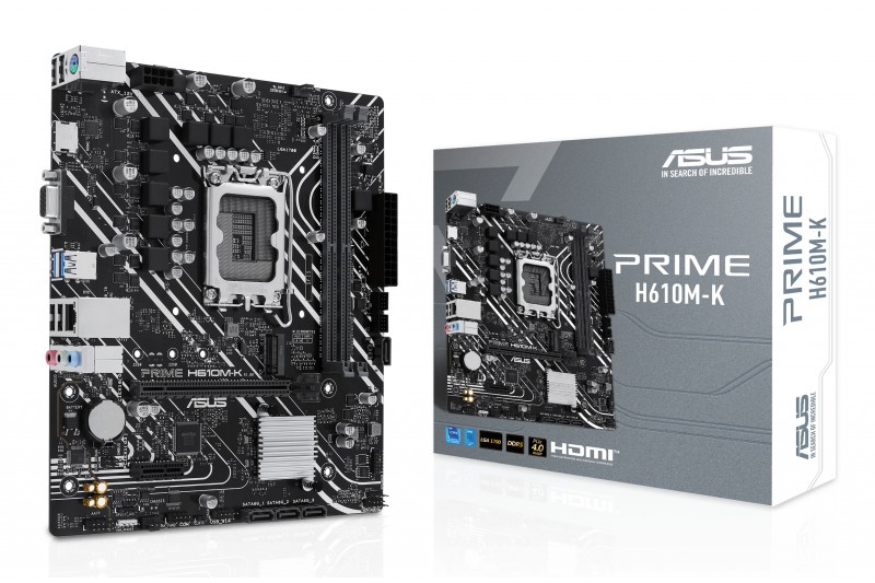 ASUS H610M-K DDR5 - carte-mère - mATX - Socket LGA1700 - H610 proc serie 12 ASUS H610M-K DDR5 - carte-mère - mATX - Socket LGA1700 - H610 proc serie 12