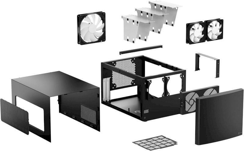 Fractal Design Node 304 - Black - Mini Cube Compact Computer Case - Small Form F