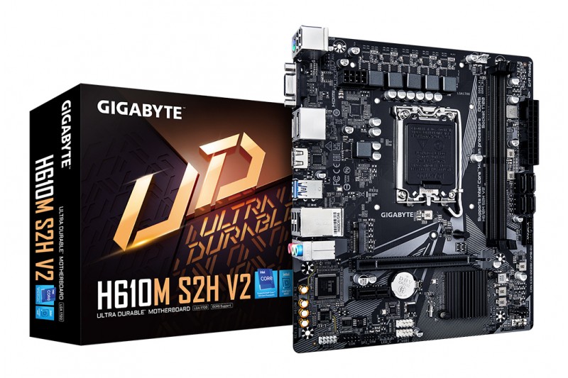 GIGABYTE H610M S2H V2 mATX LGA1700 USB3.0 M.2 H610 DDR5 DP VGA DVI DP HDMI