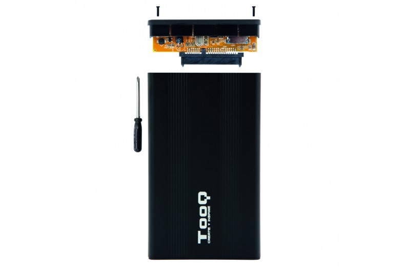 Boitier disque dur 9.5mm  2,5 SATA noir USB 2.0* Tooq TQE-2510B * 4To max