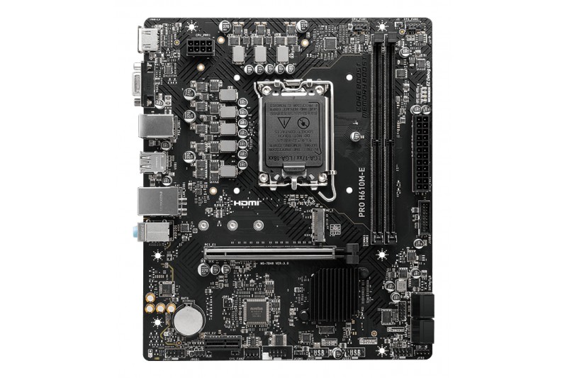 MSI PRO H610M-E DDR5 - CARTE-MÈRE - MICRO ATX - SOCKET LGA1700 - H610 MSI PRO H610M-E DDR5 - CARTE-MÈRE - MICRO ATX - SOCKET LGA1700 - H610