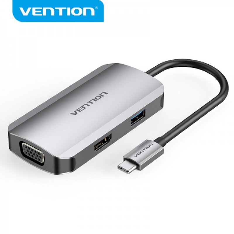 Vention Docking Station 4 en 1 USB-C a HDMI/VGA/USB3.0/PD100W * TOAHB *