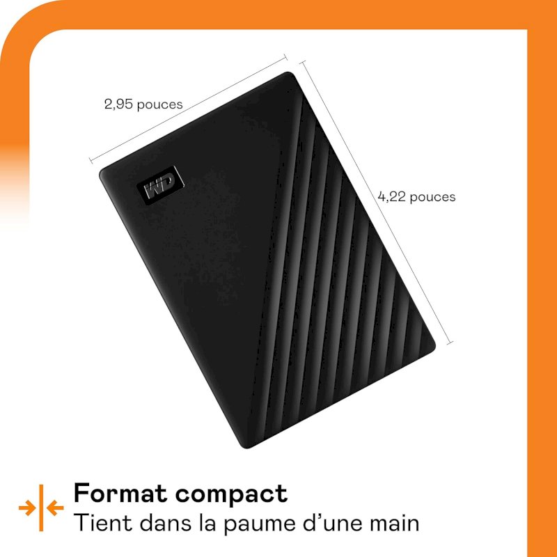 Disque dur ext 2.5 4To USB3 Western Digital My Passport * WDBPKJ0040BBK*