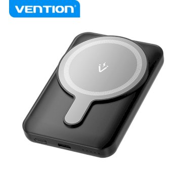 Power Bank magnétique 5000mAh 20W Vention FHSB0 Noir avec câble USB-A vers USB-C