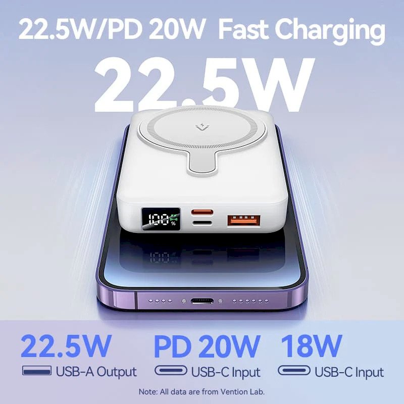Chargeur Externe Power Bank 10000mAh Magnetique * Vention FHTW0 *