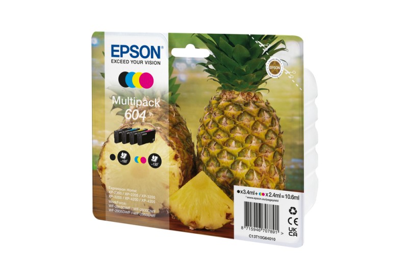 Epson 604 - pack 4 couleurs - original - cartouche d'encre C13T10G64010 Epson 604 - pack 4 couleurs - original - cartouche d'encre C13T10G64010