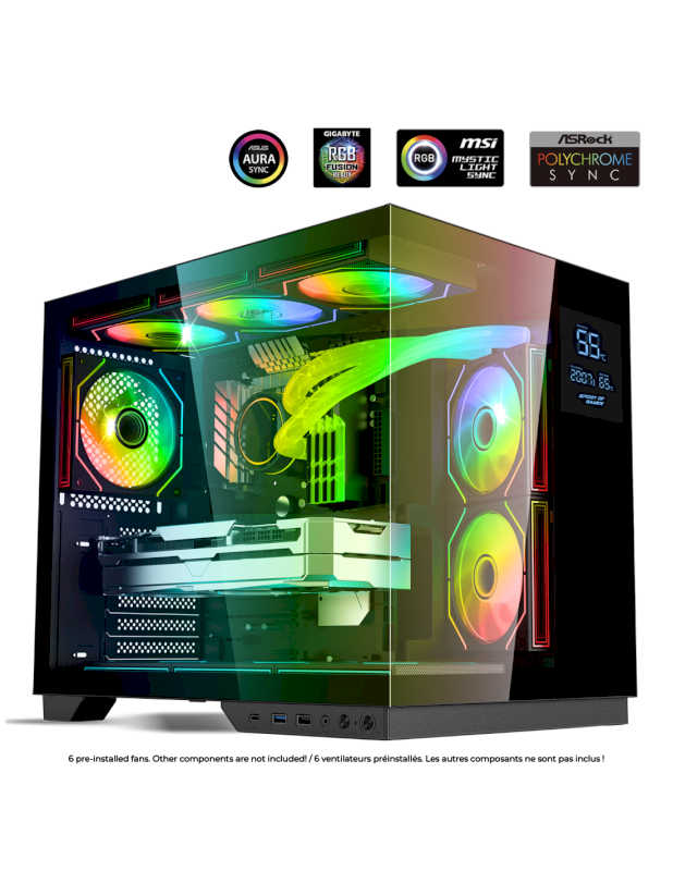Boitier SOG VIPER CRX DARK mATX/ATX sans alim 6 ventilateurs ARGB * 8508RA * Boitier SOG VIPER CRX DARK mATX/ATX sans alim 6 ventilateurs ARGB * 8508RA *