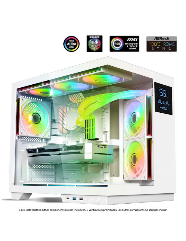 Boitier SOG VIPER CRX ARTIC mATX/ATX sans alim 6 ventilateurs ARGB * 8508RAW *