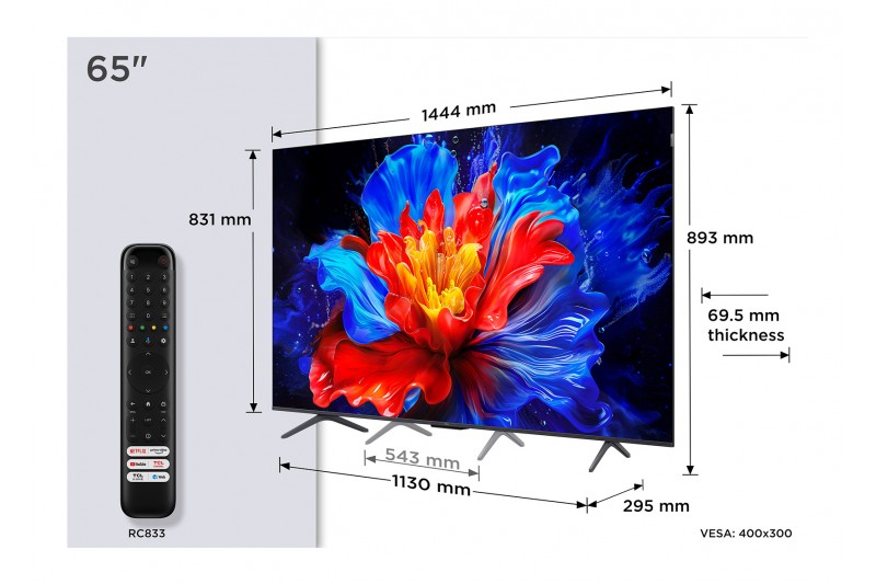 TV QLED 65 POUCES 4K Google TV TCL 65P89K