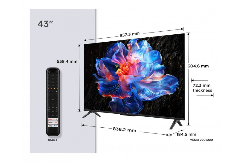TV LED Ultra HD 43 POUCES 4K Google TV TCL 43P6K TV LED Ultra HD 43 POUCES 4K Google TV TCL 43P6K